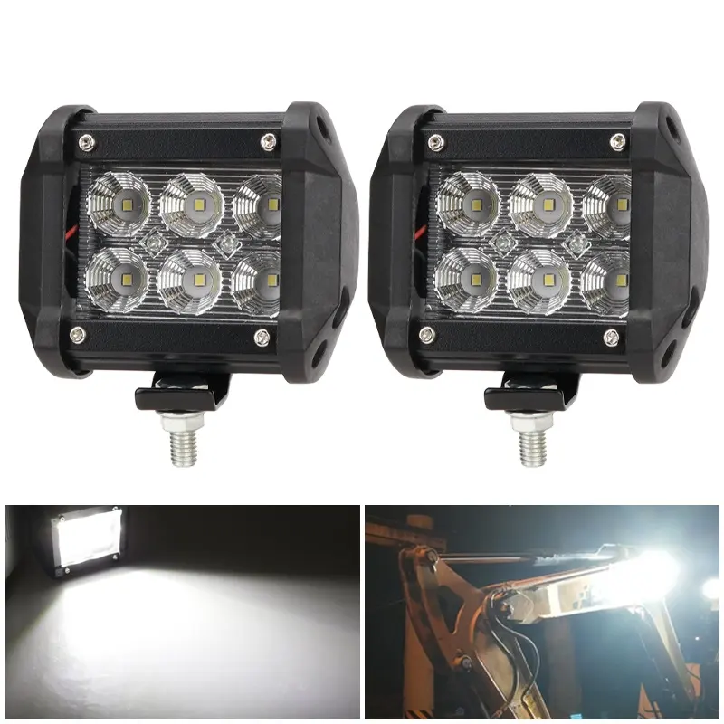 4 inch 18W Led Work Light Spot Laser Spotlight Motorcycle Driving Flood Headlamp For Tractor UTV ATV Trucks Cars
