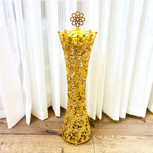 Bruciatore di Incenso Arabo in Metallo Dorato di Lusso, Decorazione per Soggiorno e Festival, Motivi Raffinati, Bruciatore per Incenso Aromatico - Product Image 1
