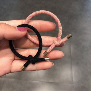 Korean Style Basic <b>Bow</b> Shape Hair Tie/hairband Solid Color Casual Use Perfect Boyfriend's Bun Hairstyle Wrist Hair Tie High - Product Image 2