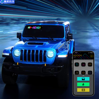 Panel de Pantalla LED Dinámico con Ojos de Demonio Animados para Vehículos, Luces Intermitentes con Ojos de Diablo, Barra Flexible con Alimentación USB para Interiores/Exteriores, SDK Fotográfico
