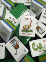 Jeu de Mahjong américain avec tuiles de conception de parcours de golf pour les amateurs de golf, prix de tournoi pour club-house