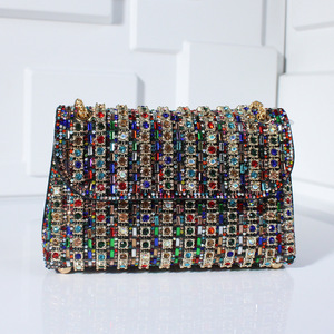 2025 nouveau plein diamant Banquet chaîne de poche mode fête épaule <span class=keywords><strong>sac</strong></span> à <span class=keywords><strong>bandoulière</strong></span> élégant soirée petit <span class=keywords><strong>sac</strong></span> diamant encastrement - Product Image 6