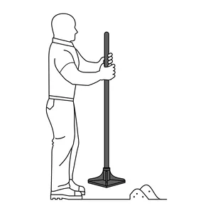 BOX 2 <b>Tamper</b> 8' x 8' with 48' steel handle, TRUPER - Product Image 2