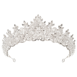 Corona de Novia Hecha a Mano con Cuentas de Cristal y Diamantes de Imitación, Tiara de Boda de Diseño de Aleación, Accesorio Perfecto para el Cabello de Novia - Product Image 1