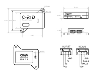 Módulo de Identificación Remota CUAV C-RID para Aviones RC, Código de Identificación GPS, Accesorios para Agricultura FPV - Product Image 6