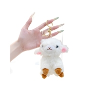 Porte-clés mignon en peluche de mouton, pendentif de sac en forme de poupée en peluche douce, breloque de sac à dos, cadeau pour enfants et amis