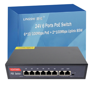 6 <span class=keywords><strong>puertos</strong></span> RJ45 24V/48V 72W 10/100Mbps Conmutador <span class=keywords><strong>de</strong></span> red POE <span class=keywords><strong>de</strong></span> 6 <span class=keywords><strong>puertos</strong></span> - Product Image 2
