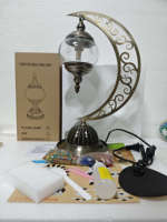 Lampe de table en mosaïque de style turc à faire soi-même avec kit d'outils et papier de conception, base E14 pour studio de bricolage, fête, vacances, Noël