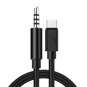 <span class=keywords><strong>USB</strong></span> Loại C đến 3.5mm AUX cắm cáp âm thanh cho điện thoại/Ipad/máy tính xách tay, hợp kim nhôm Microphone Cáp loa - Product Image 1