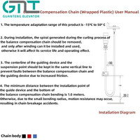 Chaîne de compensation d'ascenseur semi-plastifiée, dispositif de guidage de chaîne de compensation d'équilibrage plastifiée, pièces de rechange pour ascenseurs