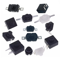 Interrupteur de lampe torche 12x8x9H ON-OFF Mini interrupteurs à bouton-poussoir 2 broches à verrouillage automatique Interrupteur tactique Petits appareils électroménagers