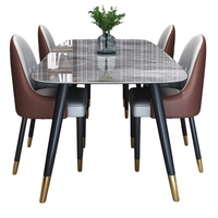 Table à manger rectangulaire en pierre italienne, petite table à manger pour appartement, marbre, luxe léger, moderne, simple, nouvelle table à manger 2024