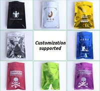 Sacs en aluminium colorés auto-scellants, sacs d'emballage alimentaire en Mylar mat pour le stockage des aliments pour chats et chiens, sacs d'emballage en stock, 100 pièces
