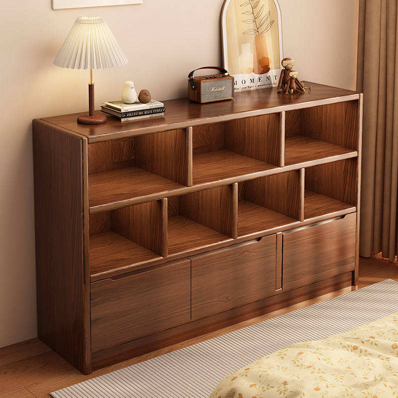 DU'S Modern Solid Wood Bookcase, Large-capacity Open-plan Living Room ...