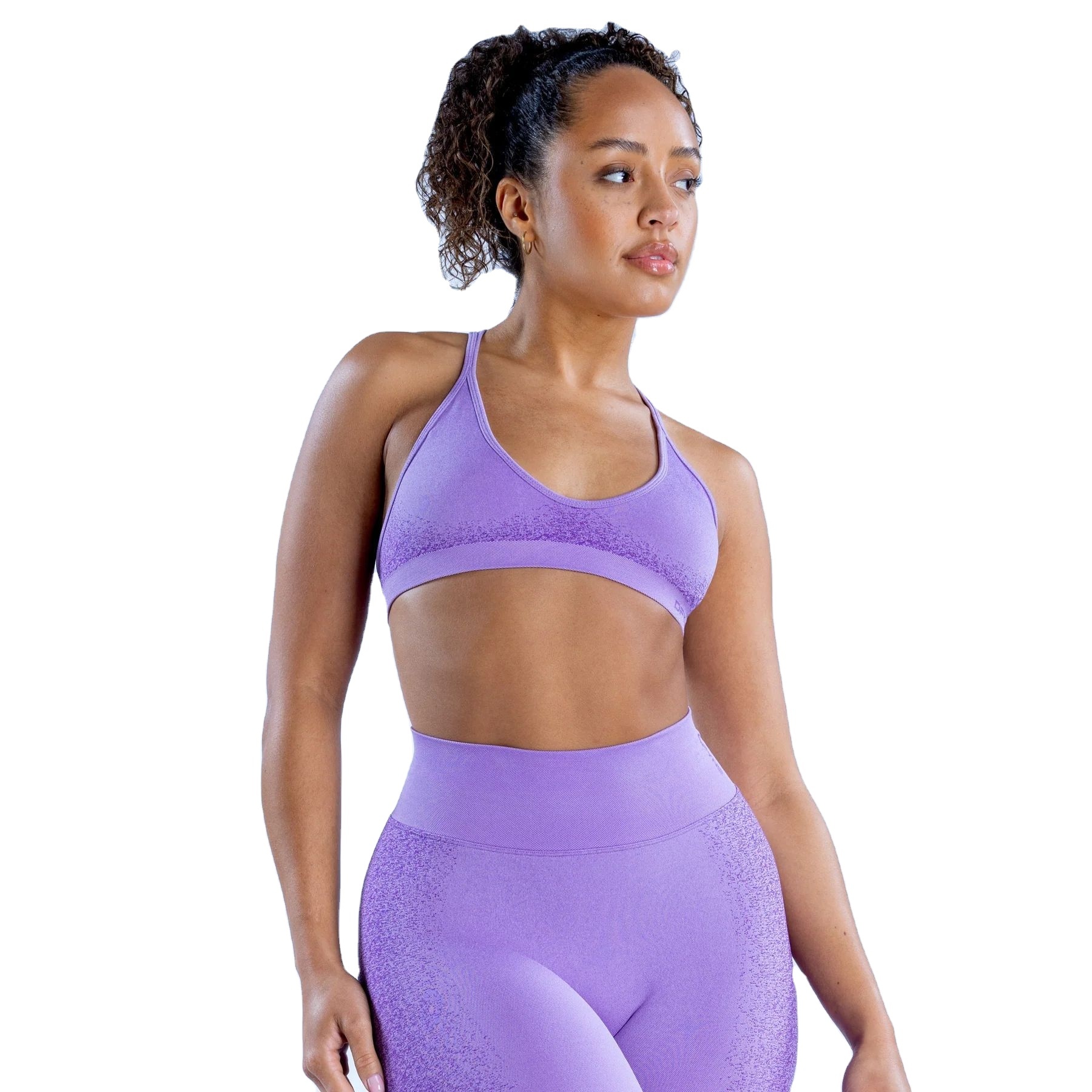 Women's Seamless Sports Bra Scrunch Push-Up High Support Cross Shoulder Strap Yoga Tank Top Quick Dry Fitness Breathable