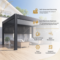 Pergola bioclimatique en aluminium imperméable, fabrication directe d'usine, avec toit à lames orientables, structure thermolaquée et certifiée ISO9001 pour l'extérieur