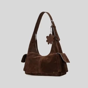 À la mode femmes daim cuir errant sac à main automne hiver Vintage sac de créateur sac à main épaule Style décontracté - Product Image 6