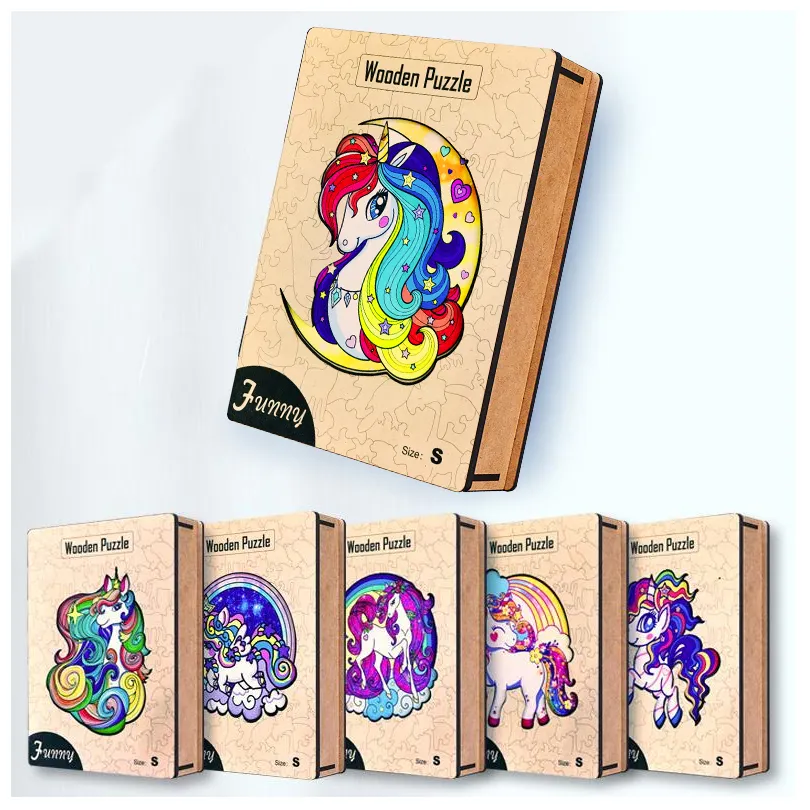 Wholesale Wooden Puzzle Unique Animal Shape Adult Puzzle Game A4 A5 A3 Diy Intelligence Toy Creative Gift