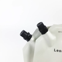 Sacs d'emballage en plastique pour liquides, jus, shampooing, boissons, avec bec verseur, sachet doypack avec bouchon noir