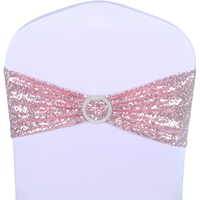 Ceintures de chaise à paillettes extensibles, bandes de chaise pour hôtel, réception, fête, événement, couverture de chaise, décoration