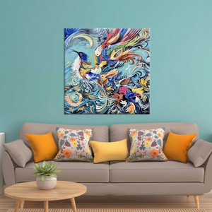 Printed Canvas: Phoenix Bird Abstract Colorful Wall Art,<b>WRAPPED</b> CANVAS - Product Image 3