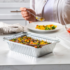 Factory Price Disposable Aluminum Foil Trays for <b>Takeaway</b> Rectangle <b>Container</b> with Paper/Plastic Lids - Product Image 2