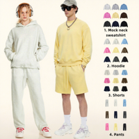 Ensemble sweat à capuche polaire CNSHELL 345 g/m² tendance hiver couleur unie, col montant, coupe ample et short