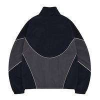 HEALY Veste de survêtement rétro en nylon personnalisée avec logo brodé et passepoil, coupe-vent softshell vierge pour homme