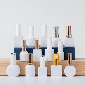 Flacon de <span class=keywords><strong>vernis</strong></span> à ongles <span class=keywords><strong>kaki</strong></span> de haute qualité 10 ml, flacon vide en verre transparent avec couvercle blanc et pinceau - Product Image 4