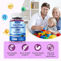 Vente en gros d'usine, bonbons gélifiés naturels au calcium, magnésium et zinc, complément alimentaire, améliore l'immunité, 1 à 2 doses par jour, étiquette privée