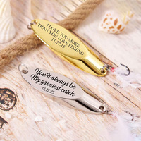 Cadeau de pêche personnalisé : Leurre de pêche vierge en métal gravé, souvenir pour papa, mari, grand-père, pêcheur retraité