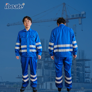 Conjunto de Ropa de Trabajo de Seguridad Reflectante Azul Personalizable con Chaqueta y Peto <span class=keywords><strong>para</strong></span> Mecánicos y Trabajadores Industriales - Product Image 3