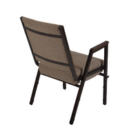 Chaises d'église empilables en métal au design moderne avec accoudoirs, poche arrière, salle à manger, école, hôtel, salle de sport, hôpital, théâtre, meubles