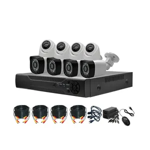 4 indoor 4 outdoor hd camera kit security system 8 port cheap price cctv camera kit for office