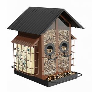 Mangiatoia per Uccelli in Metallo da 4 Libbre con Doppia Gabbia per Crocchette, Grande Capacità, Ideale per Fringuelli, Cardinali, Cincillà - Fornitura Diretta dalla Fabbrica - Product Image 1