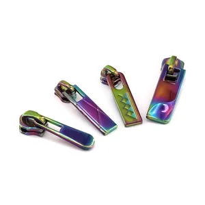 Wholesale Custom Deslizadores Non Lock Zipper Tagslider for Zippers Pers Hijab Metal Zinc Alloy Customized Logo Plating ISO