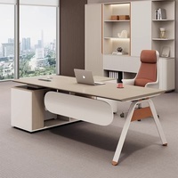 Nouveau bureau de direction moderne en forme de L, mobilier de bureau, table de direction, bureau de PDG, bureau de luxe, table de patron
