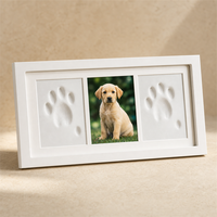 Cadre photo moderne DIY pour empreintes de bébé, triple ouverture, en bois, pour animaux de compagnie, 18x32,5cm, en MDF, vente en gros