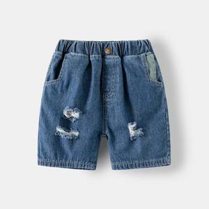 Celana Pendek Denim Bayi Laki-laki, Jeans Sobek Lubang Anjing Kartun, Pakaian Balita Anak Musim Panas - Product Image 5