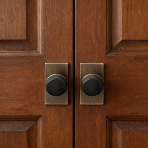US Double Open <strong>Door</strong> <strong>Knob</strong> Square Black Knurled Brass AB Bronze Copper Passage Interior Zinc Brass Handle <strong>Door</strong> Lock Handle Sets - Product Image 1