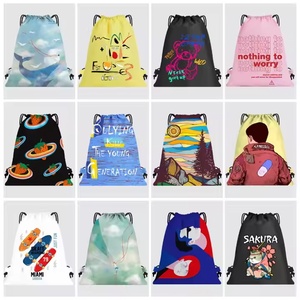 Wholesale Customized Promotional Polyester Nylon Drawstring <b>Bags</b> and Backpack Draw <b>String</b> <b>Bags</b> Sports Drawstring Backpack - Product Image 6