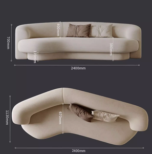 โซฟาผ้าสีครีมสไตล์<span class=keywords><strong>โม</strong></span><span class=keywords><strong>เดิ</strong></span><span class=keywords><strong>ร์</strong></span><span class=keywords><strong>น</strong></span>มิ<span class=keywords><strong>น</strong></span>ิมอล ดีไซ<span class=keywords><strong>น</strong></span>์โค้งม<span class=keywords><strong>น</strong></span>แบบวาบิซาบิ สำหรับ<span class=keywords><strong>ห้อง</strong></span><span class=keywords><strong>น</strong></span>ั่งเล่<span class=keywords><strong>น</strong></span>ขนาดเล็ก หุ้มด้วยหนังแท้และฟองน้ำ - Product Image 4