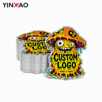 Autocollants holographiques personnalisés avec logo, étiquettes adhésives imperméables découpées sur mesure, logo personnalisé pour ordinateur portable, valise, bagages