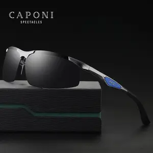 CAPONI Ultralight spor güneş gözlüğü al-mg çerçeve petek nefes burun pedi TAC polarize Lens erkekler bisiklet spor güneş gözlüğü