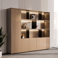 Bureau de direction modulaire haut de gamme et chaise assortie, design moderne, en bois, style luxe léger