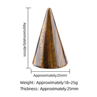 Support de Présentation en Pierre Naturelle Polie en Forme de Cône pour Bague, Couleur Pierre Naturelle 40x25mm
