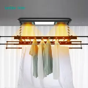 Heavy Duty Automatic Drying Clothes Hanging Dryer Rack Clothes Rail Rack Laundry Rack Clothesline with Luxury LED Aluminum 18w