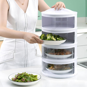 ฝาครอบจานอาหารแบบหลายชั้น C89 ป้องกันฝุ่น สำหรับเก็บอาหารเหลือ พับได้ เก็บรักษาความสด สำหรับโต๊ะอาหาร - Product Image 5
