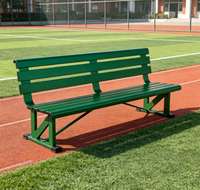 Banc de sport extérieur tout en aluminium avec dossier en option pour terrains de tennis, écoles, aires de jeux, parcs publics
