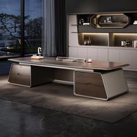 Bureau de direction moderne et minimaliste haut de gamme, réglable, avec texture bois, pour usage commercial dans les immeubles de bureaux